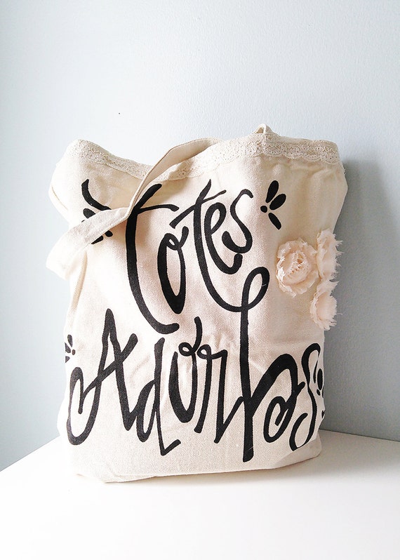 Shabby Chic Canvas Tote Bag
