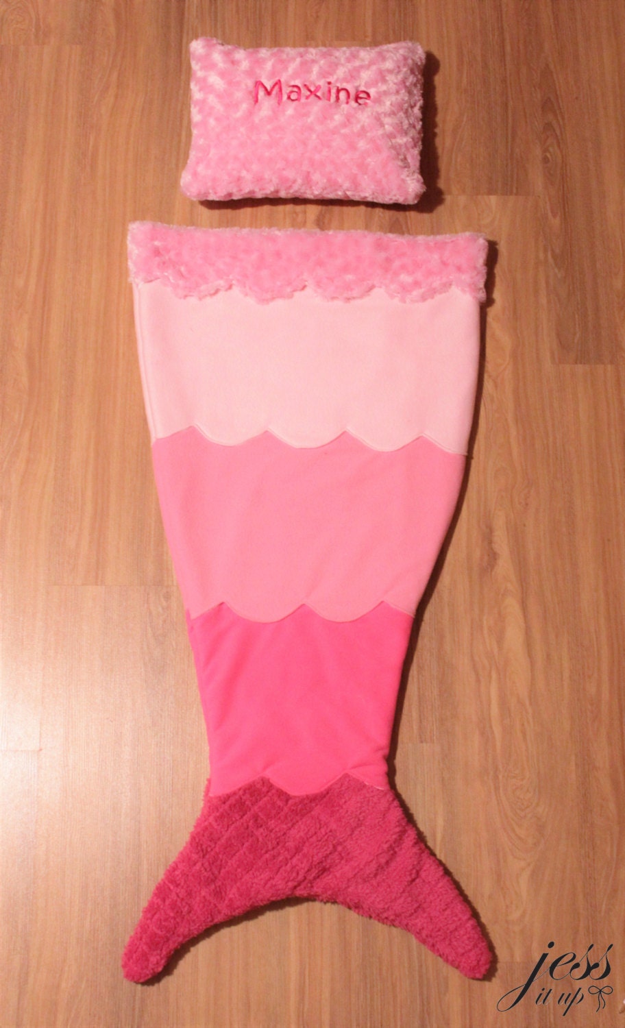 Mermaid Tail Blanket Ombre Pink Fleece Mermaid Tail Minky