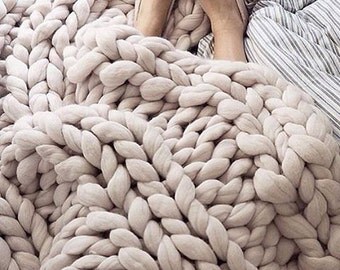 Super Chunky Knit Blanket Chunky Knit Blanket Mink Brown 50 x 50