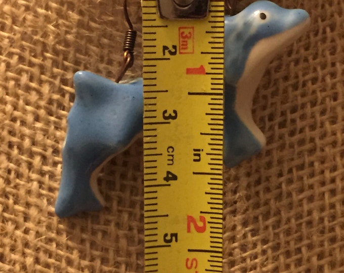 Blue dolphin earrings