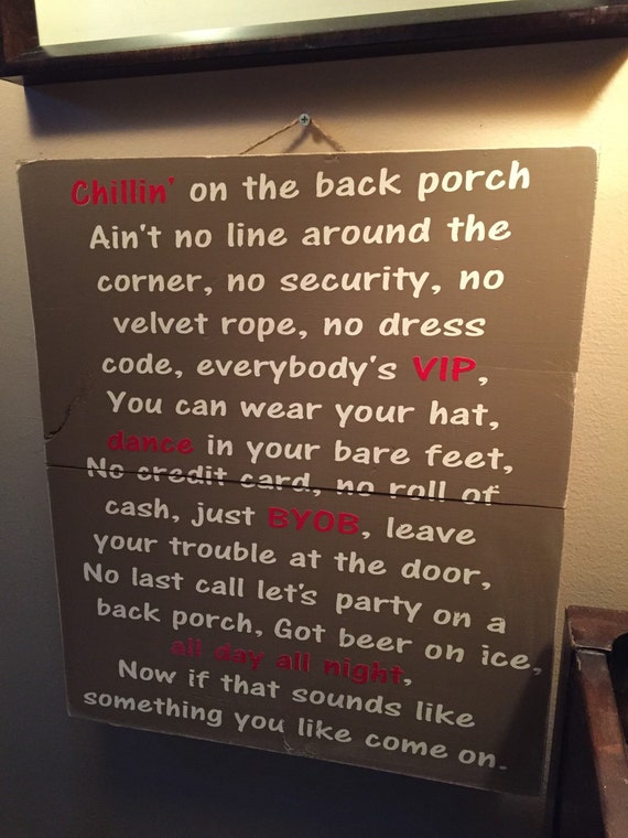 Back porch sign song lyrics sign porch sign by SandJBargainVault