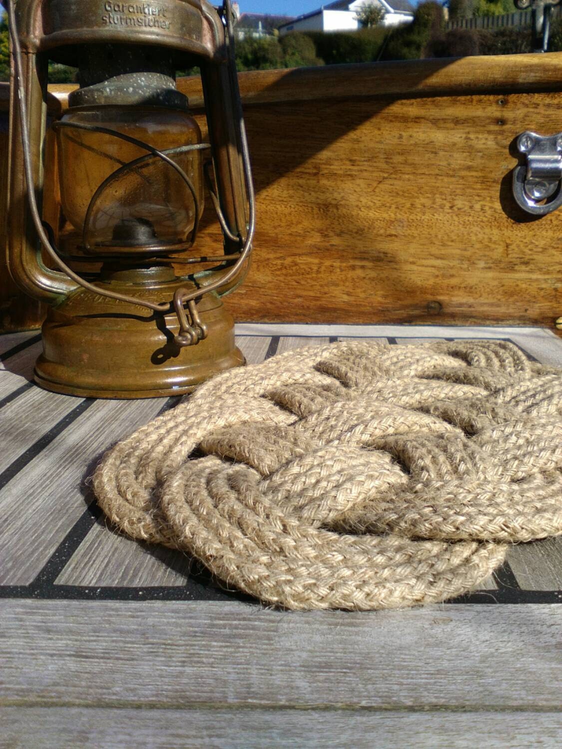 Nautical Table Mat. Natural Rope Mat Ocean Plait by TheLazarette