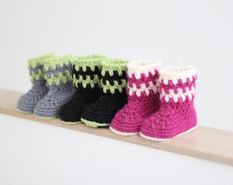 Crochet Baby Booties Pattern, Crochet Pattern, Babye Booties, Size 0-3 months, 3-6 months, 6-9 months, 9-12 months, Instant Download