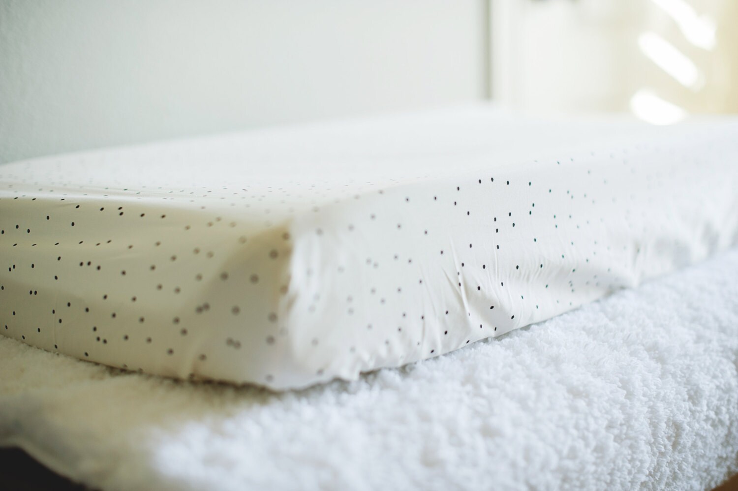 Black Polka Dot Changing Pad Cover. Modern by 2ndStitchtotheRight