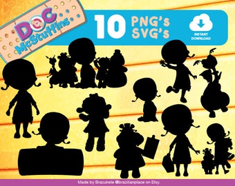 SALE Doc McStuffins Cliparts Disney Silhouettes Clipart Digital Vector PNG SVG Cutting Machine Transparent High Quality Invitations