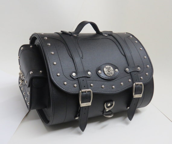 Motorcycle Roll Bag Genuine Leather PU Leather harley bag