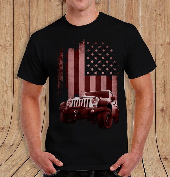 american flag jeep t shirt