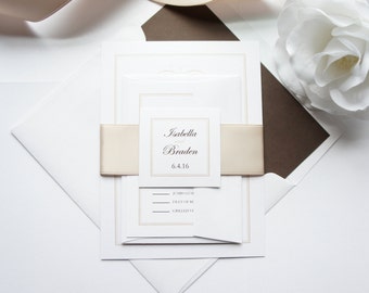 Elegant wedding invitations etsy