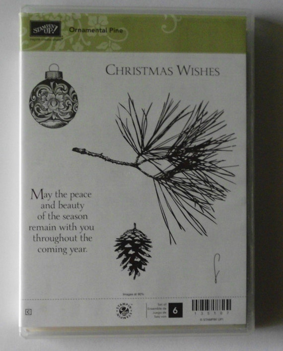 New Retired Stampin Up Ornamental Pine Clear Cling Stamp