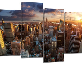 new york manhattan/2/set of 4 new frames/ 32"x 20"