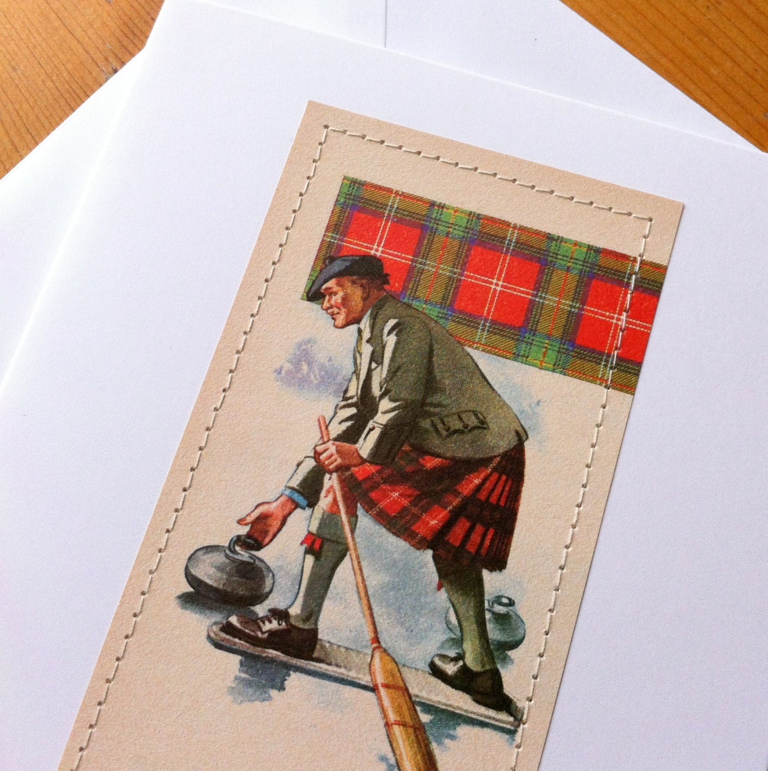 Scottish gift card set five card set Scottish tartan set of