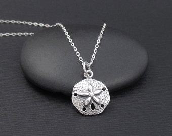Sand Dollar Necklace Sterling Silver Sand Dollar Charm Pendant, Beach Necklace, Ocean Necklace, Beach Jewelry, Ocean Jewelry