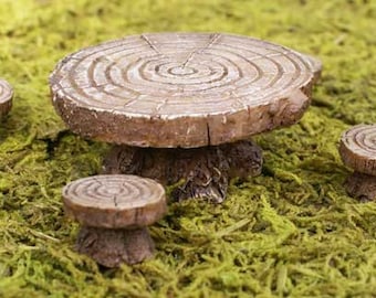 Fairy Garden Furniture | Miniature Garden Table| Fairy Garden Accessories | Fairy Table and Stools