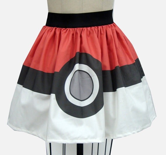 Pokeball Pokemon Full Flare Skirt by RecluseColony on Etsy
