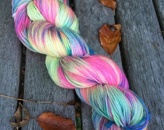 Hand Dyed TO ORDER Superwash MCN Sock Yarn, 100g/3.5oz, 'Freakin Mermaid'
