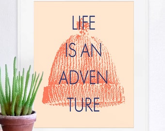 Life Aquatic, Life aquatic art, life aquatic poster, life aquatic print, murray, wes anderson, Life aquatic beanie, this is an adventure