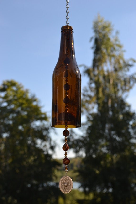 Beer Bottle Wind Chime/Recycled Glass Wind by