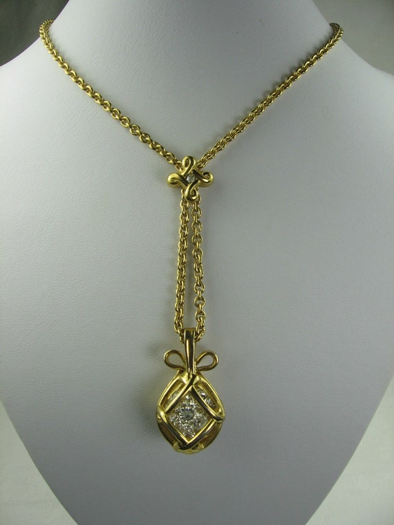 Joan Rivers Gold Tone Necklace Caged by VintageSparkleyBits