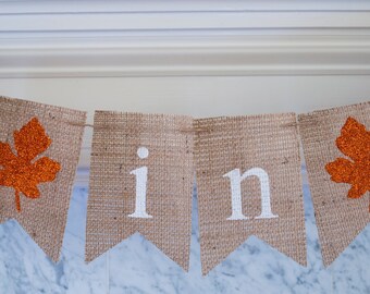 Fall Burlap Banner, Fall in Love Banner, Fall Wedding Decor, Fall Decor, Fall Bridal Shower Banner, Fall Wedding Photo Prop, B125