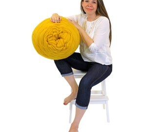 Big Chunky Yarn. Super bulky Merino EPIC EXTREME arm knitting blanket kit giant wool. Very thick gigantic yarn. Massive knitted loop. Y054