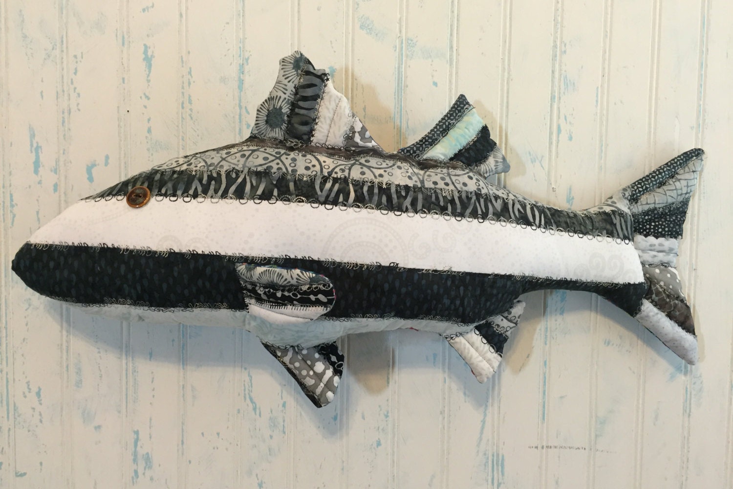 Striper Bass Fish throw pillow 25 x 13 ST010 FREE by DamselDreams