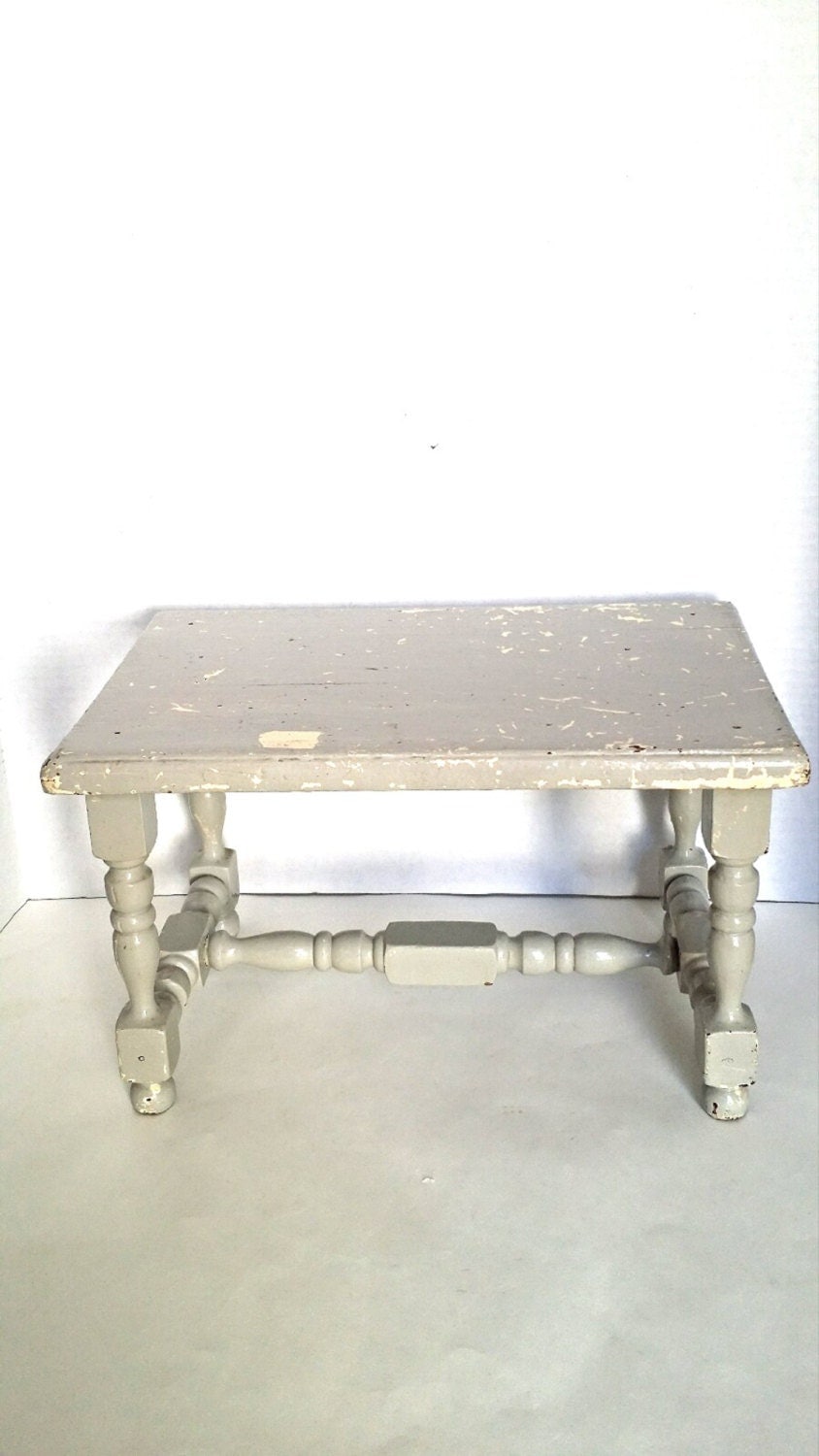 Vintage wooden stool, chippy painted stool, wood step stool ...