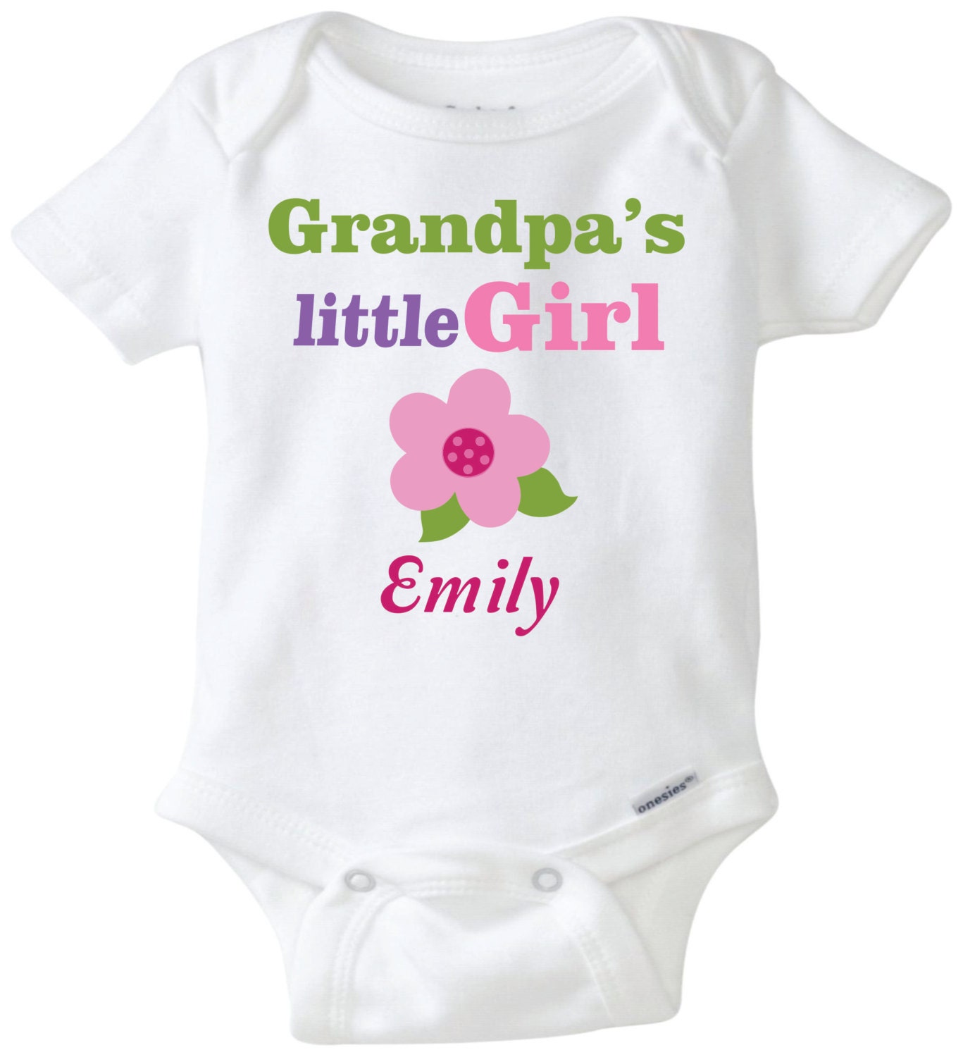 Grandpa's Little Girl Baby Onesie Grandpa's