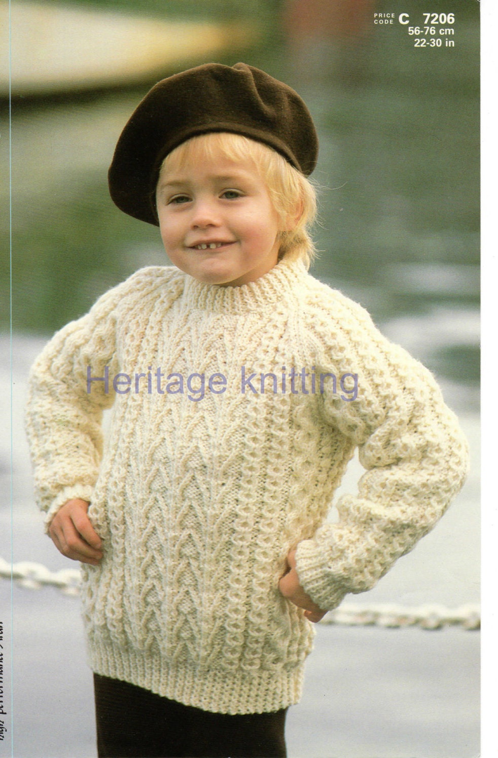 boys childrens aran sweater knitting pattern 99p pdf
