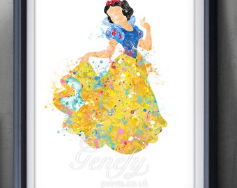 Disney Princess Snow White Watercolor Art Poster Print - Wall Decor - Artwork - Home Decor - Kids Decor - Nursery Decor