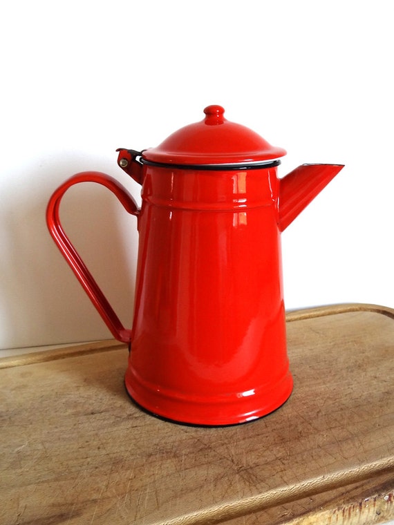 Vintage Red Enamel Coffee Pot 2088