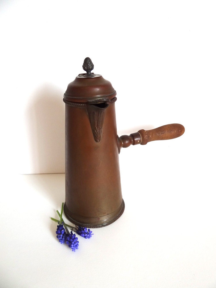 Vintage Copper Hot Chocolate Pot