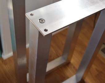 The BEST Metal Table Legs, 2" Square, SET of 2 Frame Legs, Unfinished Aluminum Legs