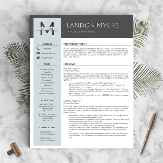 modern resume template for word and pages 1 2  u0026 3 page