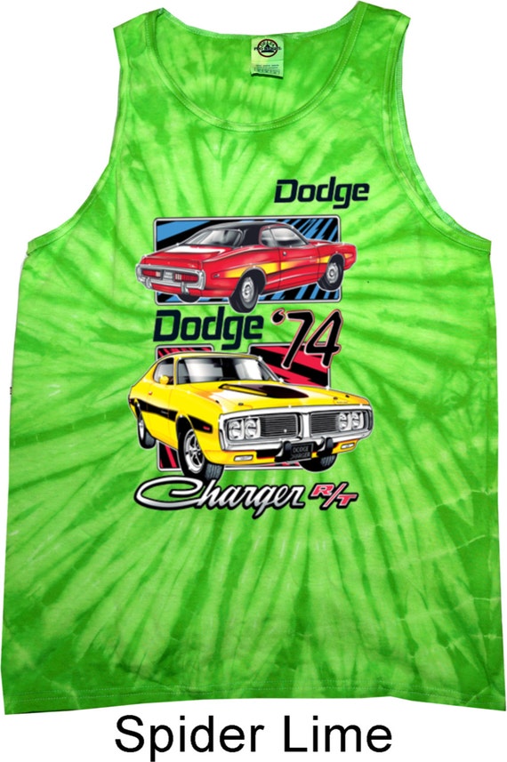 Men's Dodge Tanktop Vintage Chargers Tie Dye Tank Top