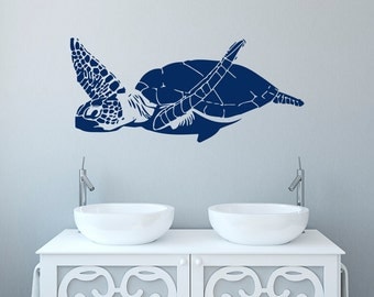 Sea Turtle Wall Art turtle wall decal | etsy Sea Turtle Wall Art turtle wall decal | etsy