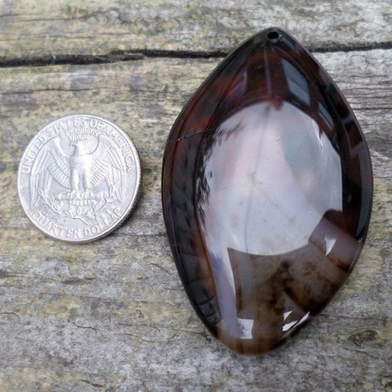 Banded Agate Shield Pendant P4 Destash