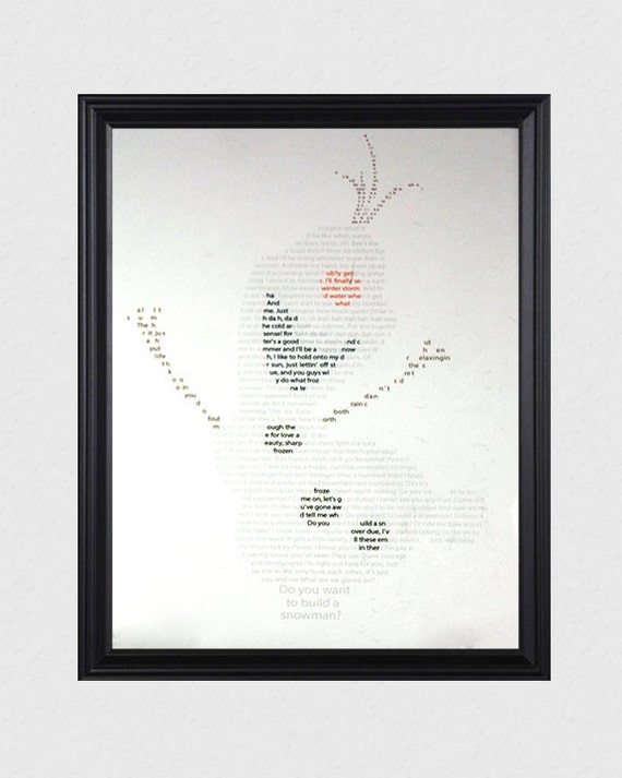 Items similar to Disney Olaf in Text Wall Art Disney Art Frozen Art In