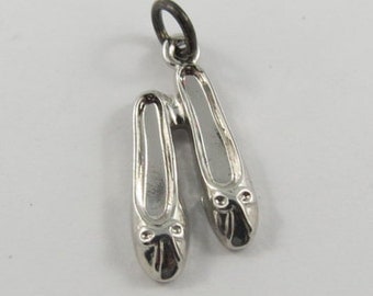 Ballet Flats Sterling Silver Vintage Charm For Bracelet