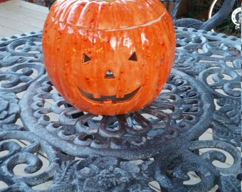 Halloween - Pumpkin - Jack O Lantern - Ceramic Pumpkin - Ceramic - Home Decor - Decoration - Light Up - Halloween Decor - Light Up Pumpkin -