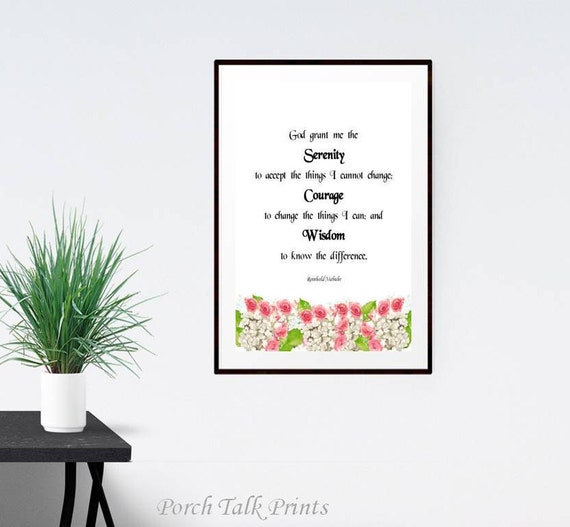 serenity prayer short version by reinhold by porchtalkprints