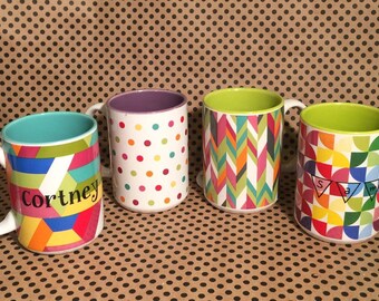 personalized mug polka dots mug herringbone mug quarter moon mug abstract mug colorful personalized mug office mug cute mugs coffee - Colorful Mugs personalized mug polka dots mug herringbone mug quarter moon mug abstract mug colorful personalized mug office mug cute mugs coffee - Colorful Mugs