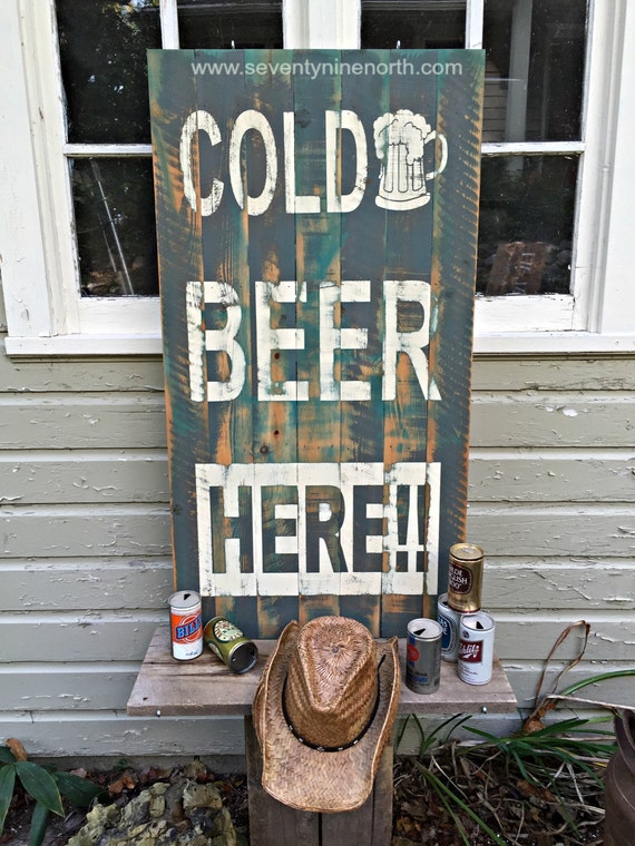 COLD BEER HERE Sign by 79north on Etsy
