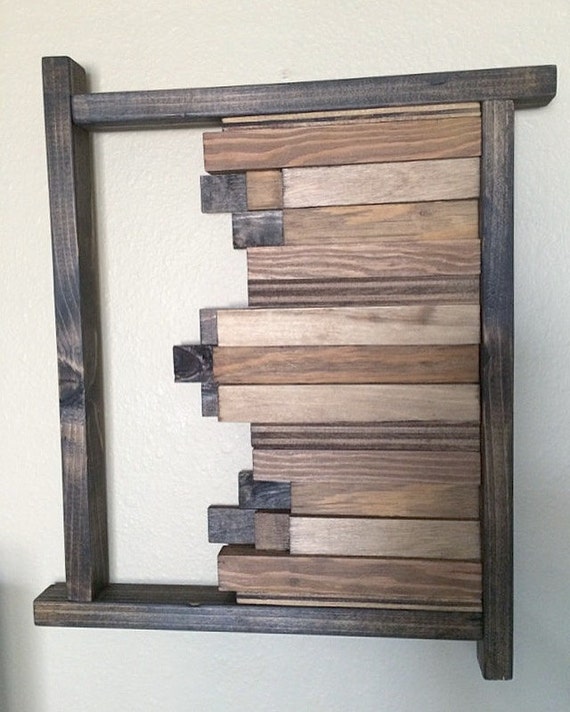 Reclaimed Wood Wall Art. Reclaimed Wood Art. Staggered Wood