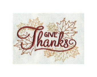 Give Thanks - Thanksgiving Fall Embroidery Design - Instant Digital Download