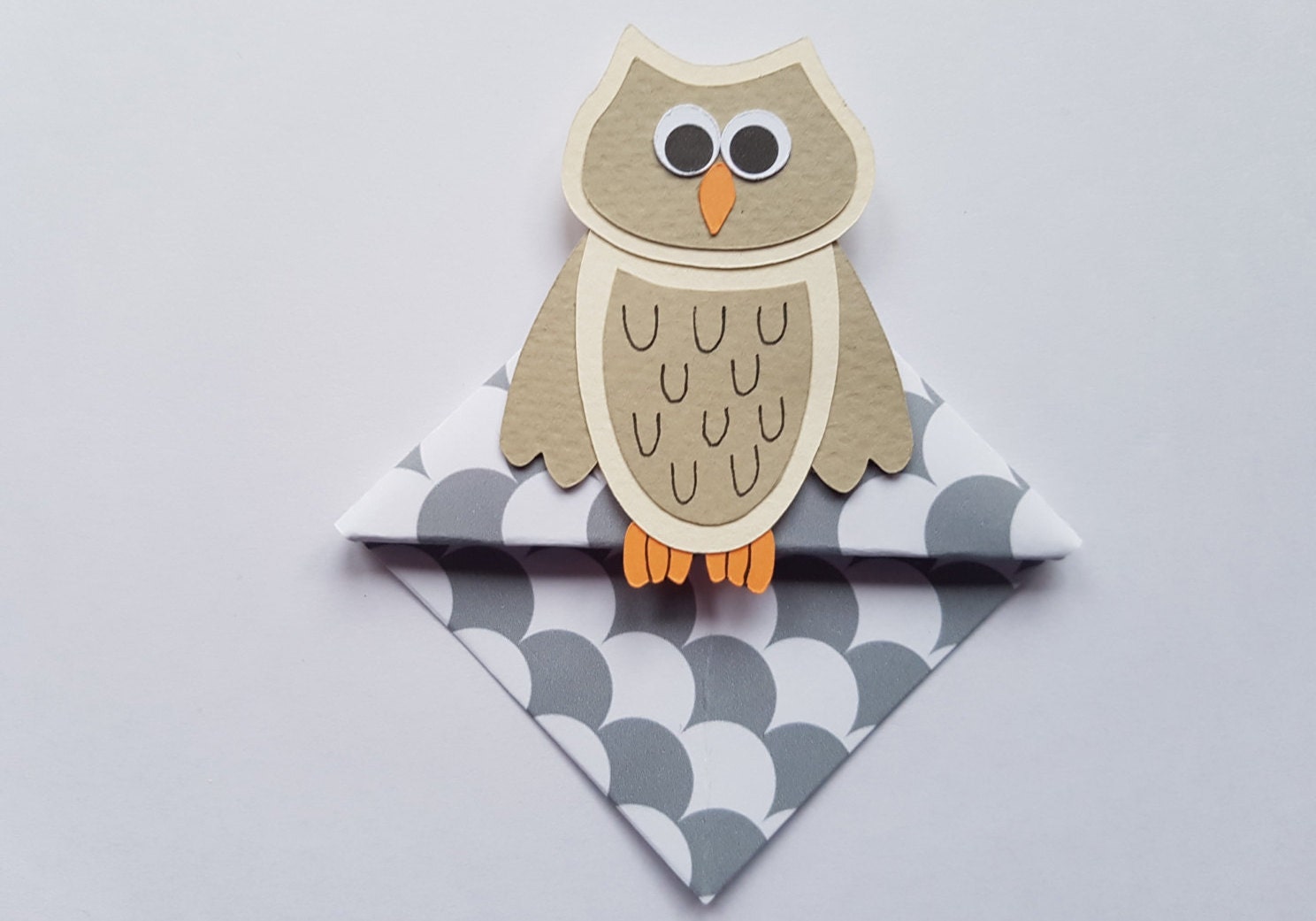 Handmade owl origami bookmark kit 5 Pack DIY kit by Oddnics