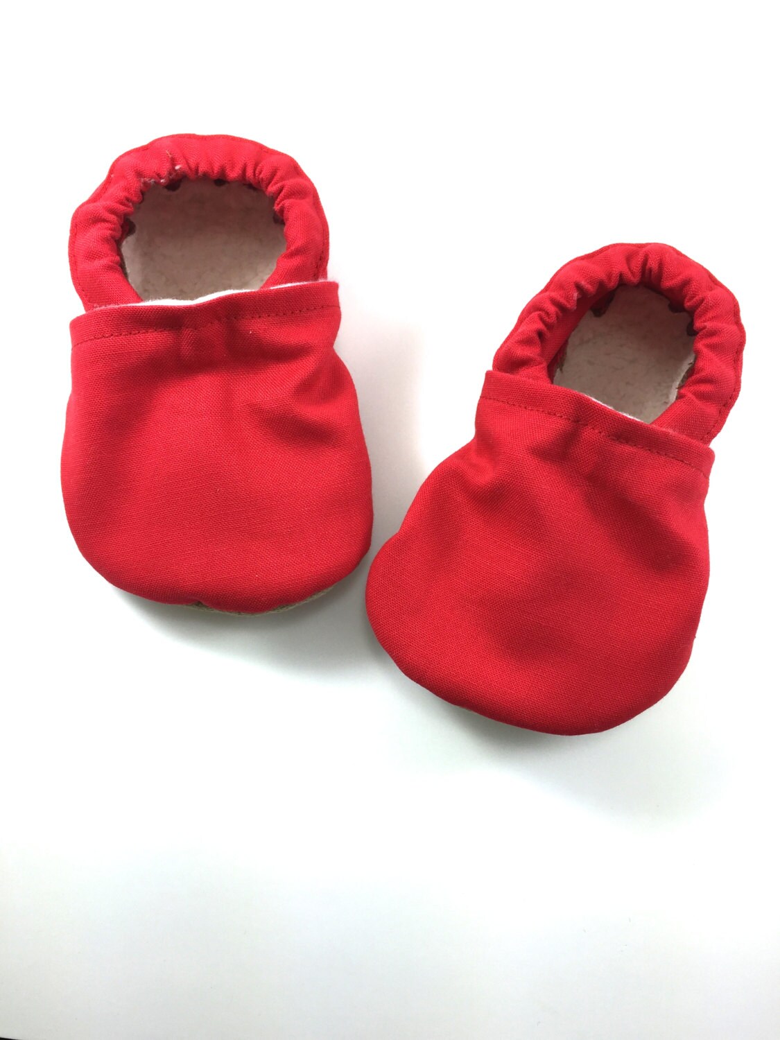 Red baby shoes red baby booties red soft sole by BoogieBooties