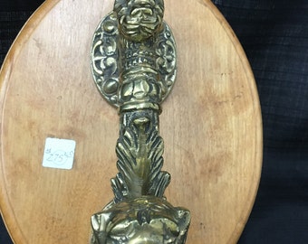 Solid Brass Guardian Lion/ Dog Door Knocker
