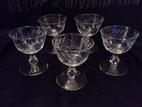 Vintage Libbey Rock Sharpe crystal cut Wheat by ServingTheTable