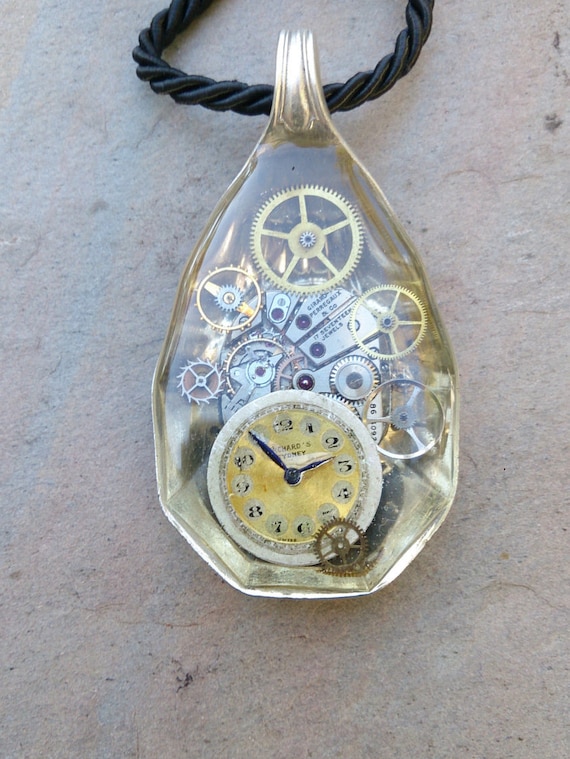 vintage EPNS fluted fruit spoon watch pendant by TimeTideArtWear steampunk buy now online