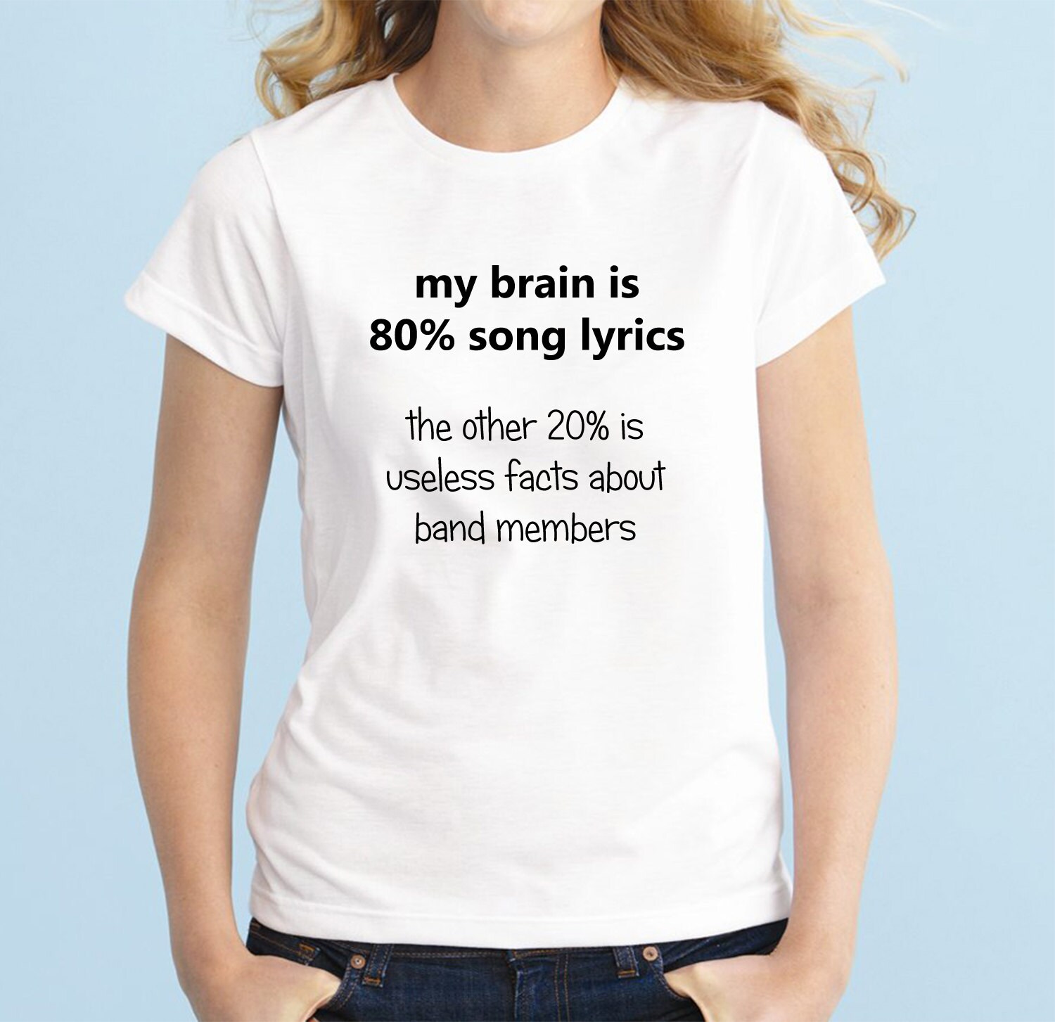 80% Song Lyrics Fashion Band T-Shirt Fan Girl Shirt 5SOS 5